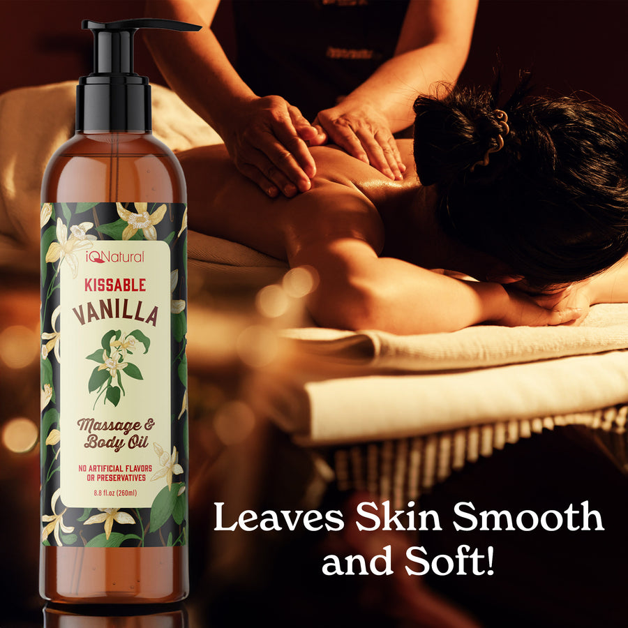 Sensual Vanilla Massage & Body Oil Edible - iQ Natural 