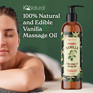 Sensual Vanilla Massage & Body Oil Edible - iQ Natural 