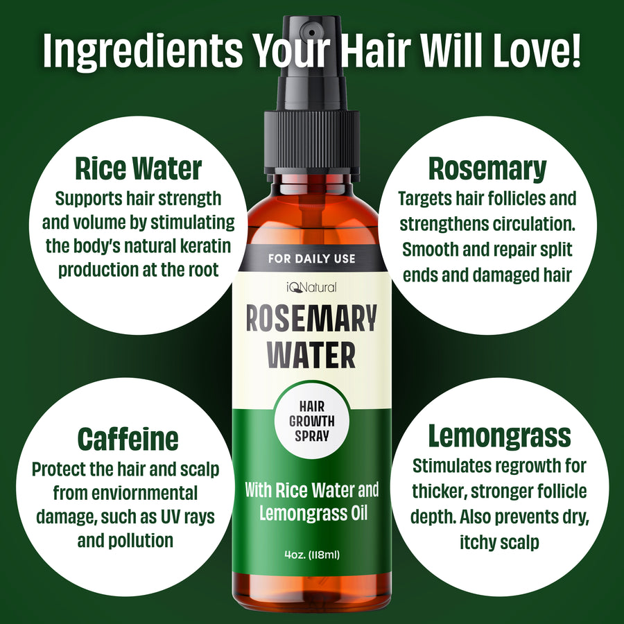 Rosemary Spray with Rice Water - iQ Natural 