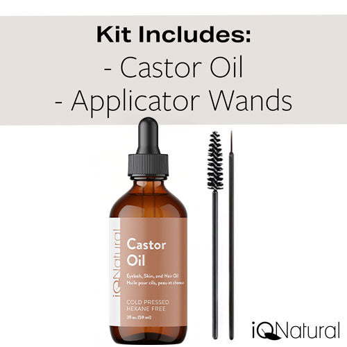 Eyelash Growth Kit - 100% Organic Castor Oil - iQ Natural 