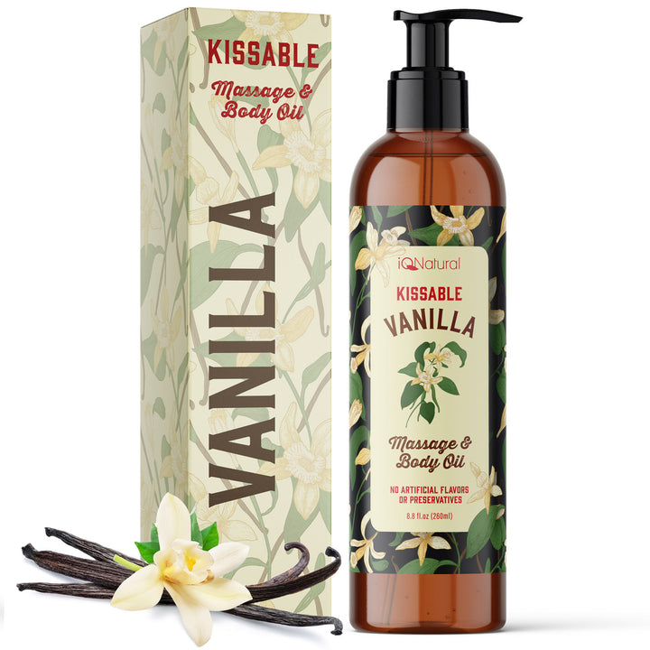 Sensual Vanilla Massage & Body Oil Edible - iQ Natural 