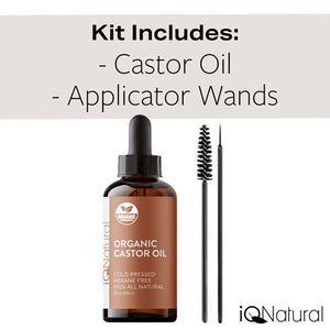 EyeLash Growth Kit - 100% Organic Castor Oil - iQ Natural 