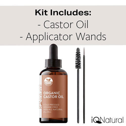 EyeLash Growth Kit - 100% Organic Castor Oil - iQ Natural 