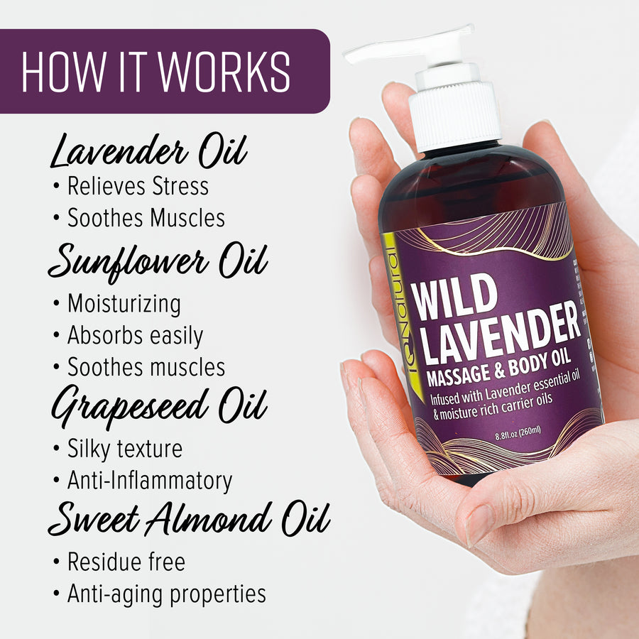 Wild Lavender Massage Oil - iQ Natural 